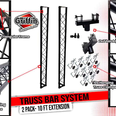 GRIFFIN Triangle Truss Extension Lighting System (Stage-MountPRO Series) – Installs on your Speaker Stands – DJ 2x Trussing Kit with C Clamps Mounting Brackets & Platform Hardware Set image 14