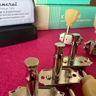 Kluson  No line 3 + 3 tuners Left and rigth hand used in Gibson Les Paul 1952 to 1956 2020 Nickel image 4