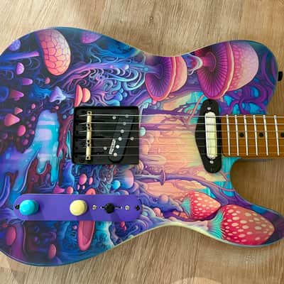 Psychedelic Magic Mushroom Telecaster Custom Build. image 5