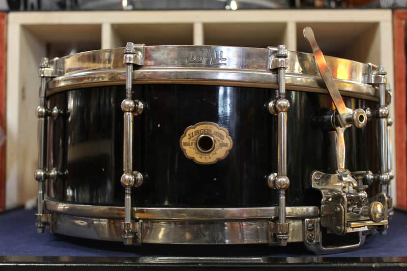 1933 Slingerland 5"x14" DUALL Snare Drum in Black Lacquer image 1