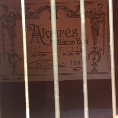 Alvarez CY116 By Kazuo Yairi Classical G CY-116 1991 Natural image 3