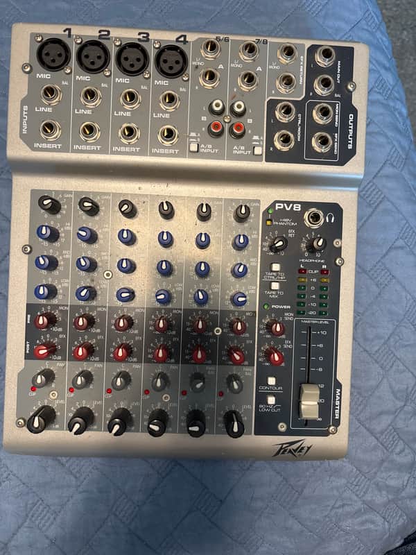 Peavey PV8 USB 8 Channel Mixer 2010s - Grey image 1