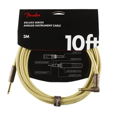 Fender Deluxe Series 10' Instrument Cable Tweed Right Angle image 2