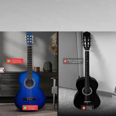 39" 6-String Classical Acoustic Guitar for Beginner and Adult (Blue Burst) image 3