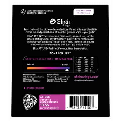Elixir 21102 Attune Acoustic 13-56 - Acustic Guitar Strings image 3