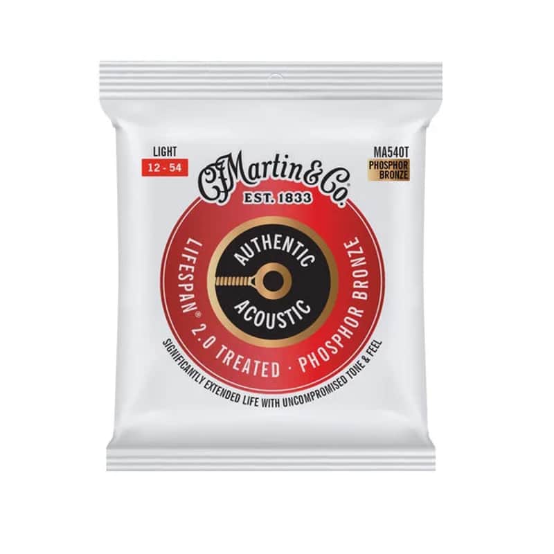 Martin Authentic Acoustic Lifespan 2.0 MA540T Phosphor Bronze Guitar Strings Light 12-54 image 1
