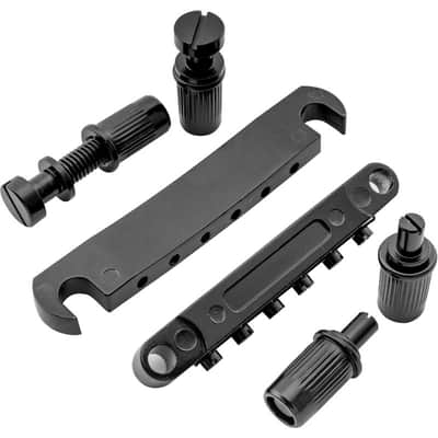 Guitar Tune-O-Matic Bridge and Stop Bar Tailpiece with Anchors and Studs Set for Epiphone Les Paul LP SG Style 6 String Electric Guitar,Black image 5