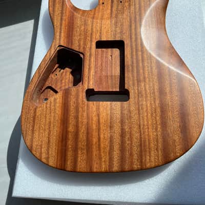 Vibrato system Strat Style Guitar Body | Mahogany Core with Quilted Maple Top, Gloss 3-Color Sunburst Finish, S-S-H Pickup Routing, for DIY Build image 2