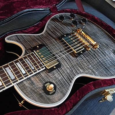 2012 Gibson Custom Shop Les Paul Custom Trans Black with AAAAA (5A) Hand Selected Flame Maple Top! image 7