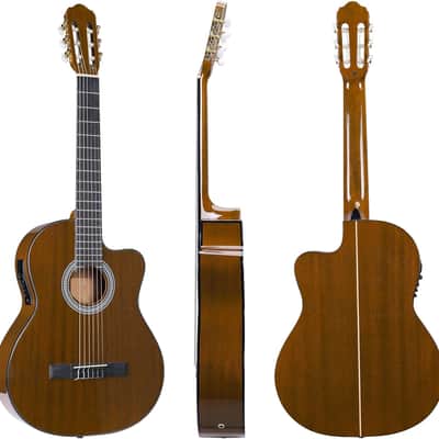 39 Inches Cutaway Nylon-string Classical Electric Guitar Build-in Pickup Kit Set image 2
