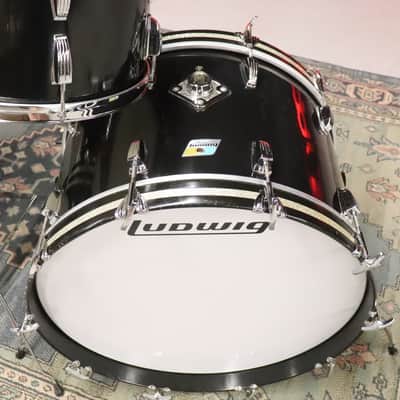 Ludwig 6pc Black Cortex Drum Kit Set 3ply Maple Vintage 1970's image 2