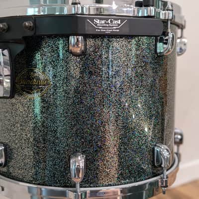 Tama Starclassic Maple 4 Piece Drum Set 1990s - RARE Blue Green Sparkle image 11