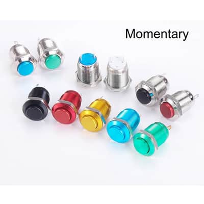 Guitar Kill Switch/Cutoff 12mm Chrome Momentary Flat Head Push Button. Complete Full Parts Kit image 11