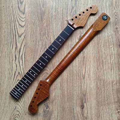 Stratocaster Compatible Roasted Flame Maple and Rosewood Pro Guitar Neck Satin image 2