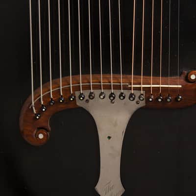 Gibson Style U Harp Guitar (1908), ser. #7554, Mark Leaf molded fiberglass hard shell case. image 11