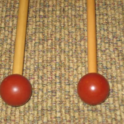 ONE pair new old stock Innovative Percussion James Ross IP905 BRIGHT XYLOPHONE / GLOCKENSPIEL / BELL Mallets, 1 and 1/8" Rust Round Ball (head), Rattan Handle, BRIGHT = produce a lighter sound with higher overtones image 13