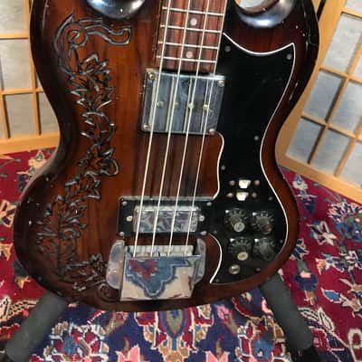 Global 4 String Short Scale Bass EBO Copy 1970's Walnut image 4
