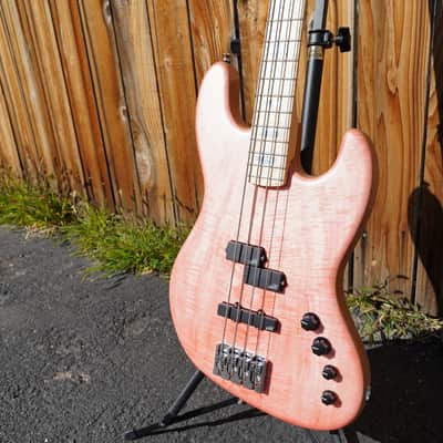 Spector USA Coda 4 DLX - Trans Pink Stain Matte 4-String Bass Guitar w/  Deluxe Protec Gig Bag (2023) image 8