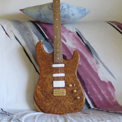 420 Guitars Strat Style  Natural Maple Burl image 2