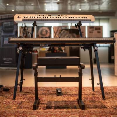 QUIK LOK WS-422 Fully Adjustable Add-On Second Tier for WS/421 Keyboard Stand - Heavy Duty Steel Dual Extension Arms with Adjustable Height, Depth, Angle, and Tilt, 75 lbs Capacity, Black image 5