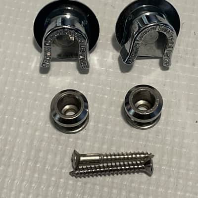 2000's Era Schaller Made in Germany Electric Guitar Chrome Complete Strap Locks Set