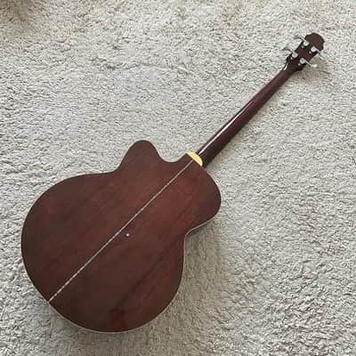 Aria 4 String Acoustic Electric Bass, Spruce Wood Top Body, Mahogany Neck image 11