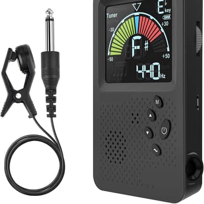 Metronome Tuner, Rechargeable 3 In 1 Digital Metronome with Vocal Count, Tone Generator Tuners for Guitar, Bass, Violin, Ukulele, Chromatic, Clarinet, Trumpet, Flute, All Instruments, Black image 2