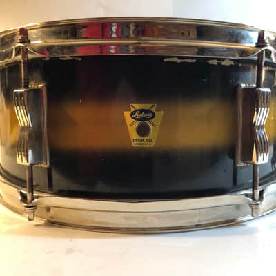 Ludwig No. 491 Pioneer 5x14" 6-Lug Snare Drum with Keystone Badge 1968 - 1969 - Black/Gold Duco Lacquer image 1