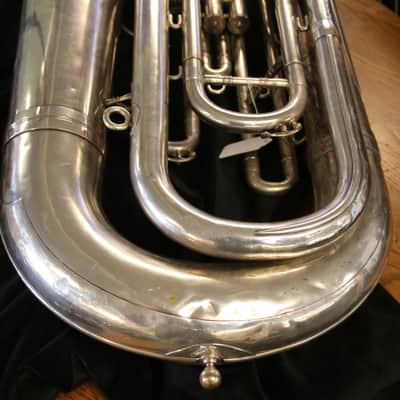 1960's Besson 3 Valve Vintage Bb Tuba 17" Bell Silver "50 Medals of Honor" image 14