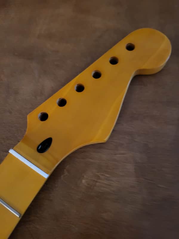 Vintage maple S guitar neck replacement  steel frets diy image 1