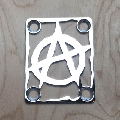 Icon Plates Anarchy Neck Plate For Bolt On Neck Guitar or Bass - Chrome Finish image 1