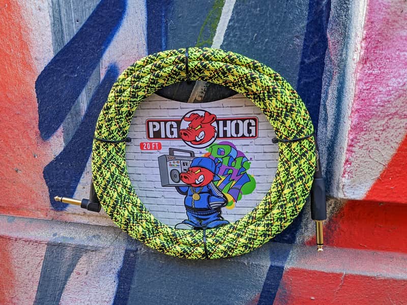 Pig Hog "Yellow Graffiti" Instrument Cable, 10ft Right Angle PCH10GYWR image 1