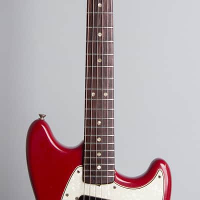 Fender  Mustang Solid Body Electric Guitar (1966), ser. #128090, original grey hard shell case. image 8