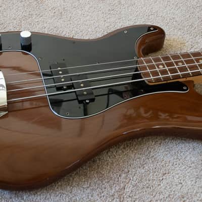 Left Handed rare Fender Precision Bass 1977-78 Walnut Mocha w Fender case completely original image 5