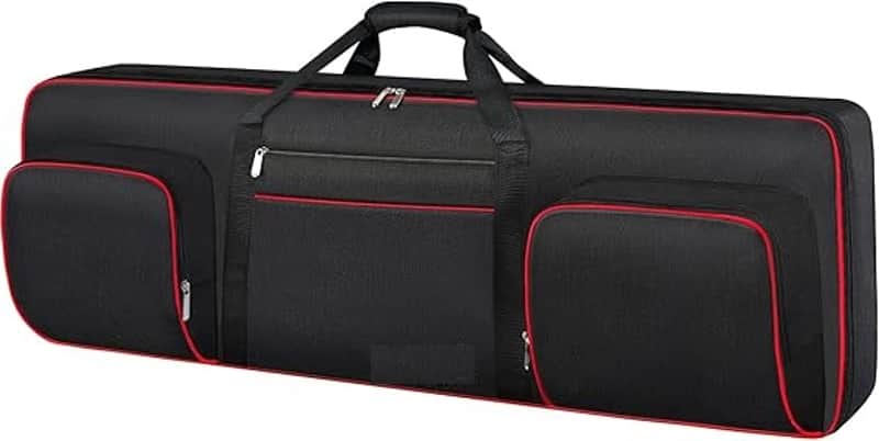 76 Key Keyboard Case Soft (Interior: 48.4"x 18"x6.1"), Padded Piano Case with Handle and Adjustable Shoulder Straps, Keyboard Gig Bag with 3 Pockets for Instrument Parts and Accessories image 1