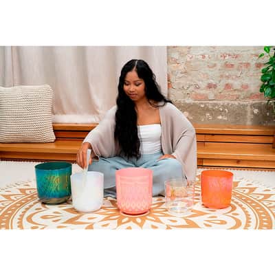 MEINL Sonic Energy 7.5" Essence Crystal Singing Bowl, Lotus Pink, G3, Throat Chakra Regular image 6