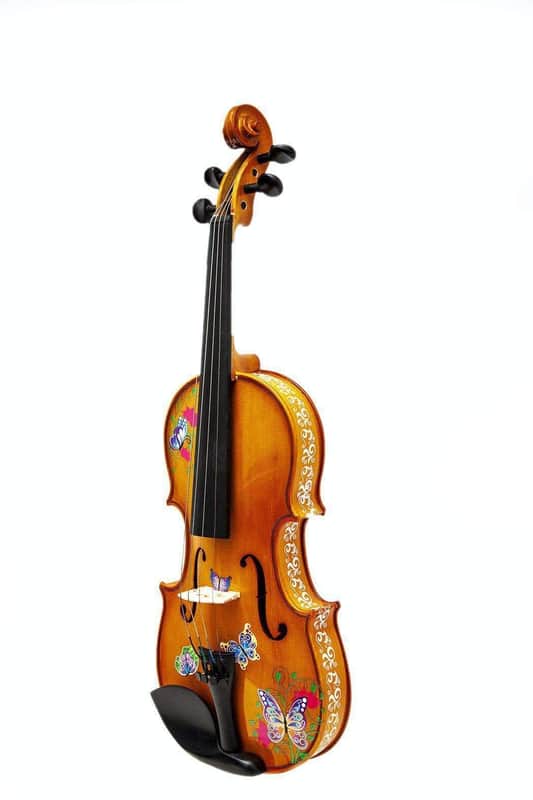 Rozanna's Butterfly Dream 1/2 Violin Outfit with crystal fine tuners, decorative sides image 1