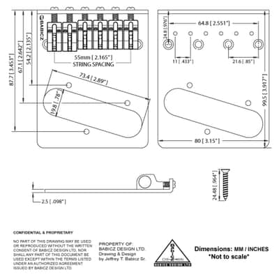Babicz Full Contact Hardware Babicz FCH Z SERIES Tele Bridge, Single Coil, chrome FCHZTLSCH image 3