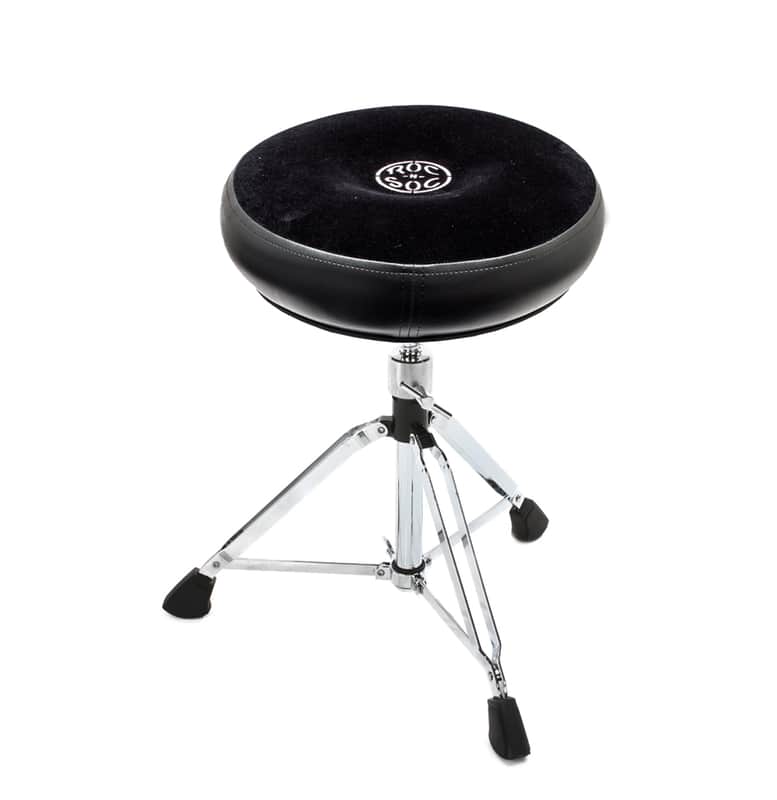 Roc N Soc Drum Stool Throne With Custom Base ROUND TOP Black image 1