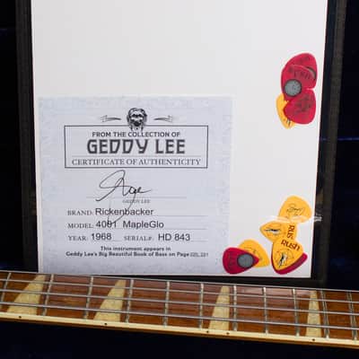 Rickenbacker Model 4001 Owned By Geddy Lee Solid Body Electric Bass Guitar (1968), ser. #HD-843, original black tolex hard shell case. image 24