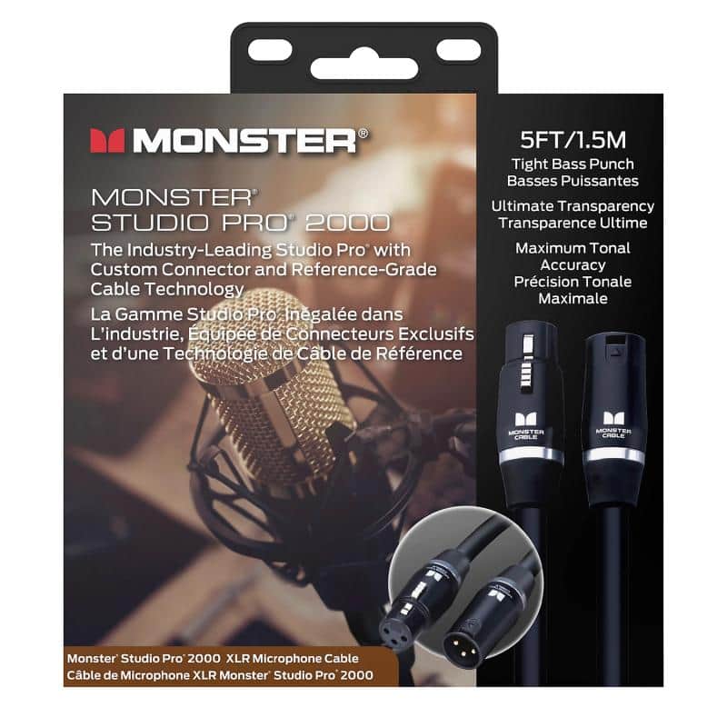 Monster Studio Pro 2000, Microphone 5 ft/1.5m XLR (600572) - Black image 1
