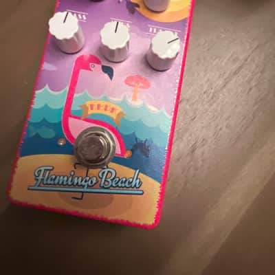 KHDK Electronics Flamingo Beach Mystery Pedal 2021 Limited Edition Overdrive 2021 - Hot pink with glitter silk screened enclosure image 6