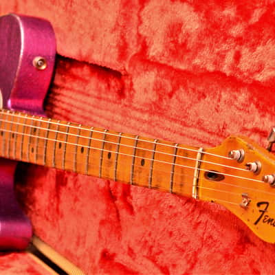 American Fender Custom Telecaster 2017 Magenta Sparkle Heavy Relic Lindy Fralins image 4