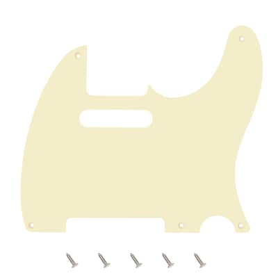 Vintage Original '51–'59 5-Hole Tele Pickguard 1.5mm/0.059inch Thickness Straight Edge 1 Ply Tele Scratch Plate for USA/Mexican Vintage Style Fender Tele Telecaster JT/HB-19 Cream image 1