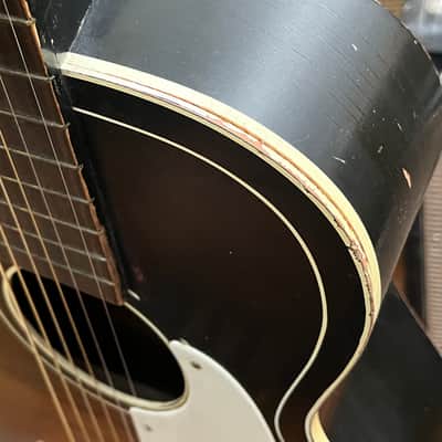 Silvertone F-61 Parlor Acoustic Guitar 1960’s - Sunburst image 12