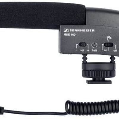 The Imaging World Bundle of Sennheiser MKE 400 Video Camera Shotgun Microphone + Sennheiser MZW400 Wind-muff and XLR Adapter Kit + Microfiber Cloth image 1