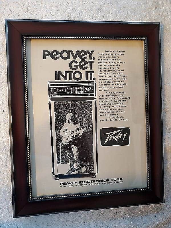 1973 Peavey Amps Promotional Ad Framed Peavey F-800G Amp Original image 1
