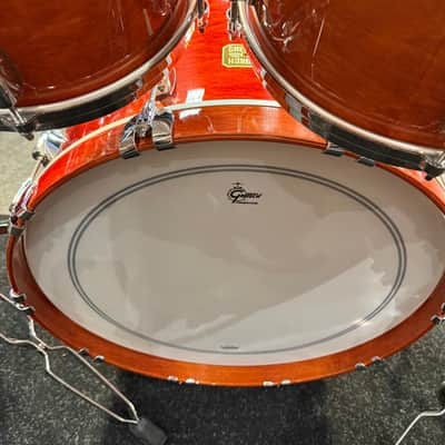~NEW!~ Gretsch USA Custom 4-Piece 10/12/16/22 Drum Kit Set in Burnt Orange Gloss Lacquer with Square Badges image 11