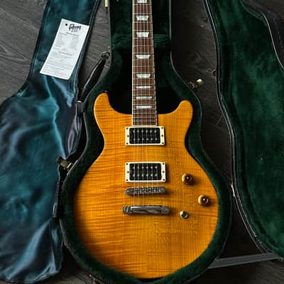 1998 Gibson Les Paul Standard DC Doublecut Trans Amber image 2