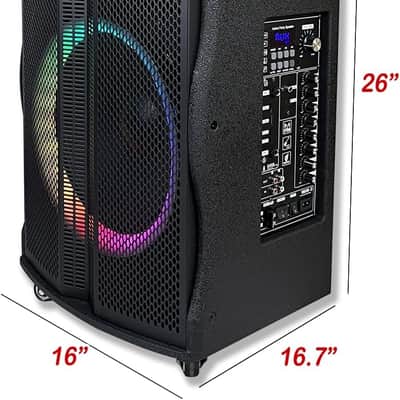 Portable Rechargeable Karaoke Party Speaker w/ Lights & Wireless Microphones image 4